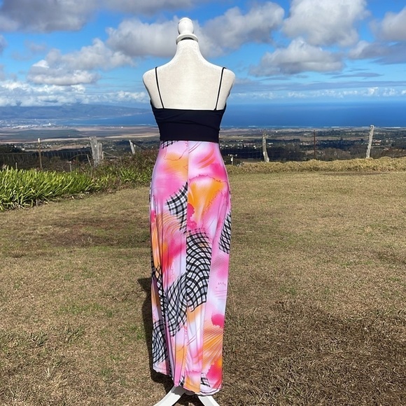 Y2K 90s VTG Pretty Young Thing Floral maxi Slip dress M - Picture 4 of 9